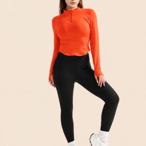 Half-zip long-sleeve yoga top