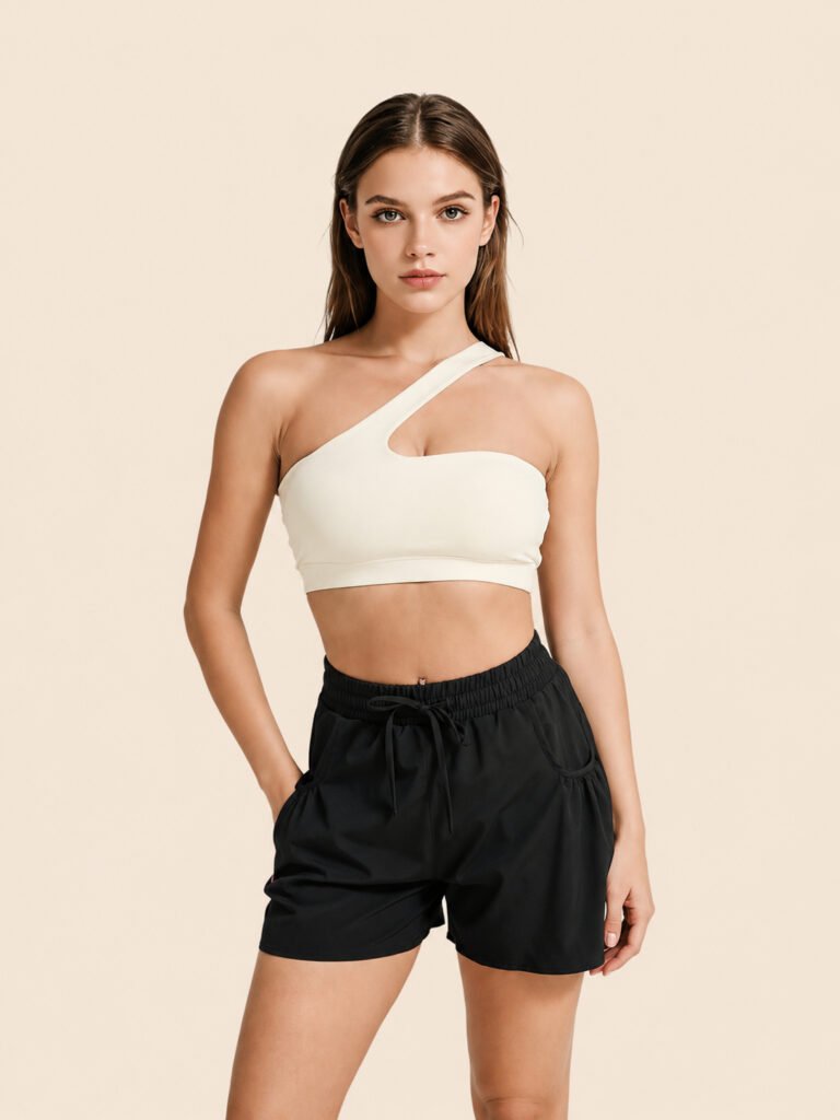 One-shoulder sports bra
