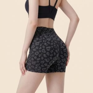 Leopard print yoga shorts