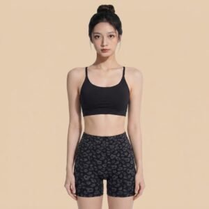 Leopard print yoga shorts