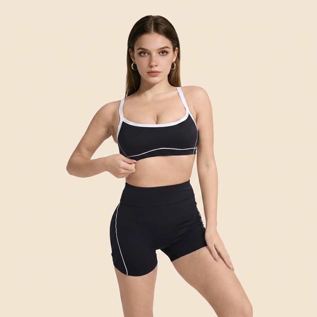Ladies' contrasting yoga shorts