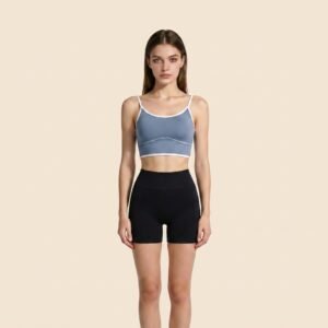 Thin Strap Color‑Contrast Yoga Bra