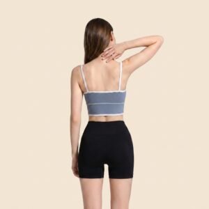Thin Strap Color‑Contrast Yoga Bra