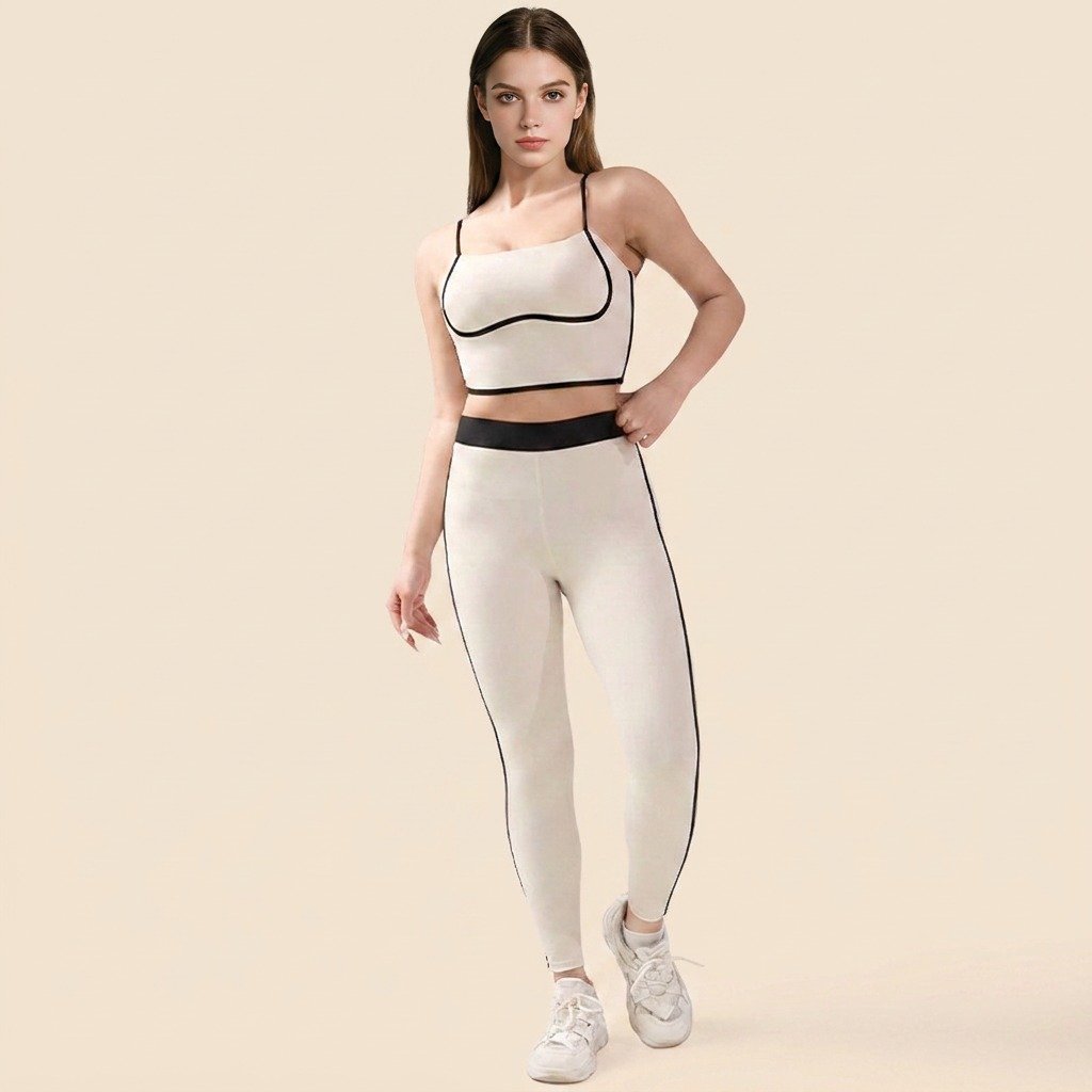 Color‑Block Integrated Yoga Set