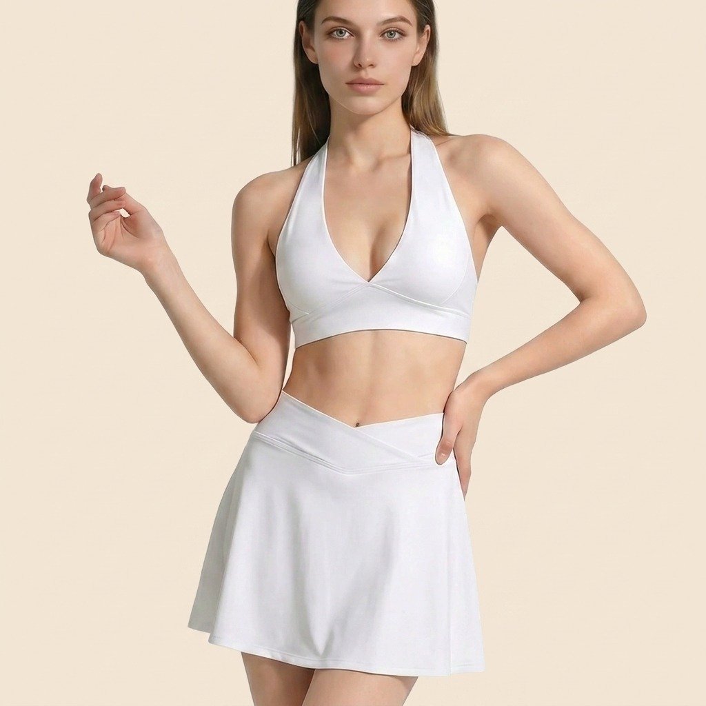 Fake Two‑Piece Fitness Yoga Skort Set