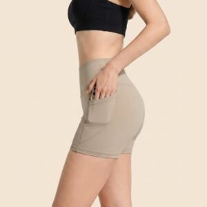High‑Waist Yoga Shorts with Side Pockets